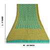Sanskriti Vintage Green/Blue Indian Sarees 100% Pure Silk Printed Sari Sustainable Fabric