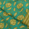 Sanskriti Vintage Green/Blue Indian Sarees 100% Pure Silk Printed Sari Sustainable Fabric