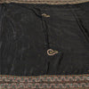 Sanskriti Vintage Black Sarees Pure Satin Silk Hand Beaded Cultural Sari Sustainable Fabric