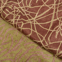 Load image into Gallery viewer, Sanskriti Vintage Brown/Green Sarees Pure Silk Sari Hand Beaded Kantha Fabric
