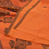 Sanskriti Vintage Orange Indian Sarees 100% Pure Silk Woven Sari 5 YD Sustainable Fabric