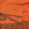 Sanskriti Vintage Orange Indian Sarees 100% Pure Silk Woven Sari 5 YD Sustainable Fabric