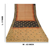 Sanskriti Vintage Golden/Black Sarees Pure Silk Hand Beaded Premium Sari Sustainable Fabric