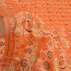 Sanskriti Vintage Orange Indian Sarees 100% Pure Silk Woven Sari 5 YD Sustainable Fabric