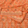 Sanskriti Vintage Orange Indian Sarees 100% Pure Silk Woven Sari 5 YD Sustainable Fabric
