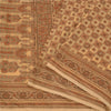 Sanskriti Vintage Cream Indian Sarees Blend Silk Woven Premium Sari 5 YD Sustainable Fabric