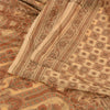 Sanskriti Vintage Cream Indian Sarees Blend Silk Woven Premium Sari 5 YD Sustainable Fabric
