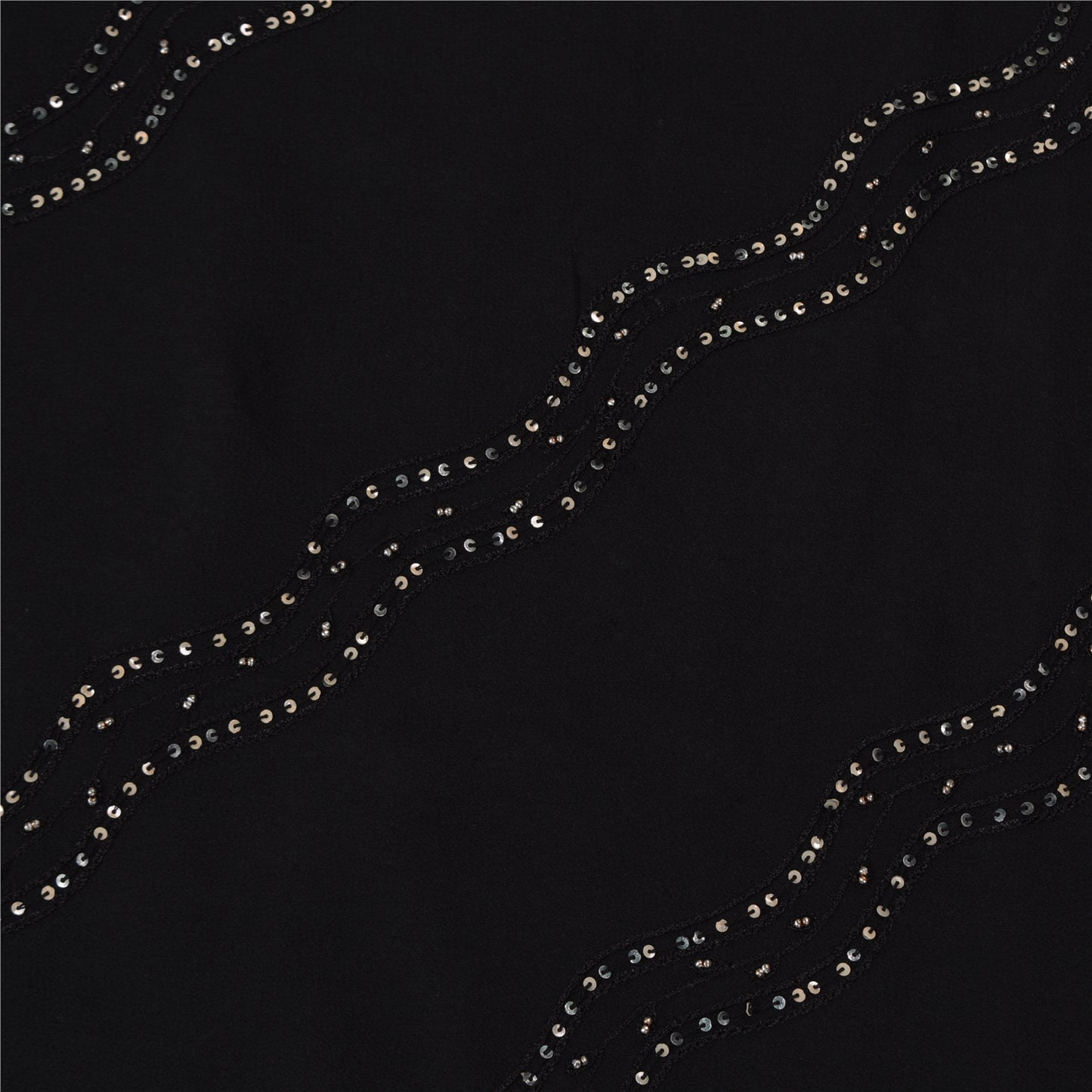 Sanskriti Vintage Bollywood Sarees Pure Georgette Black Hand Beaded Sari Sustainable Fabric