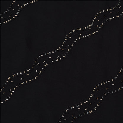 Sanskriti Vintage Bollywood Sarees Pure Georgette Black Hand Beaded Sari Sustainable Fabric