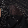 Sanskriti Vintage Bollywood Sarees Pure Georgette Black Hand Beaded Sari Sustainable Fabric