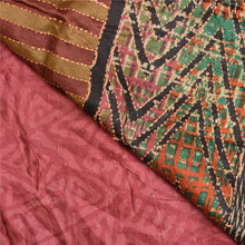 Load image into Gallery viewer, Sanskriti Vintage Pink Sarees Pure Silk Hand Beaded Kantha Sari Craft Fabric
