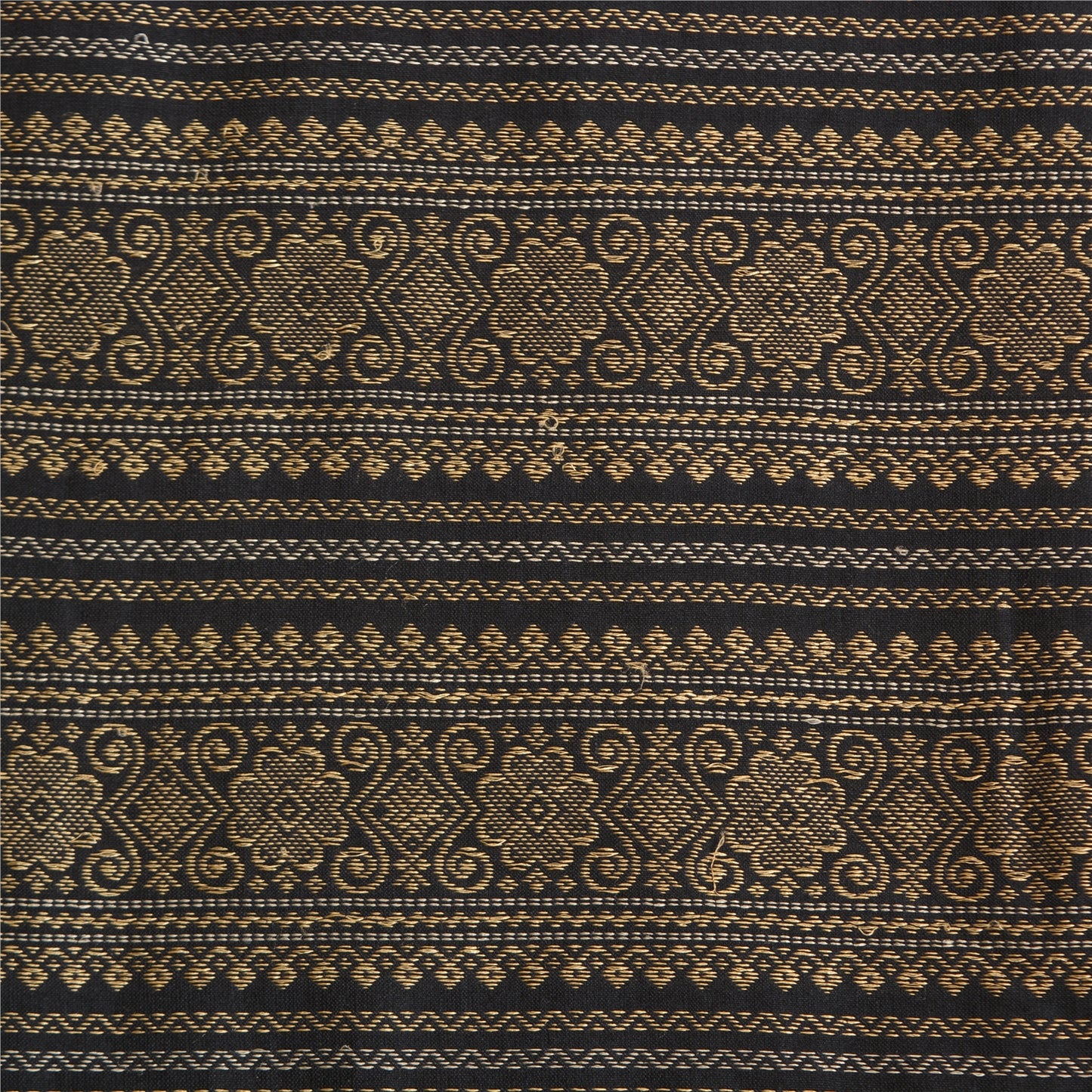 Sanskriti Vintage Black/Grey Sarees Blend Silk Woven Premium Sari Craft Sustainable Fabric