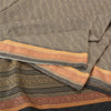 Sanskriti Vintage Black/Grey Sarees Blend Silk Woven Premium Sari Craft Sustainable Fabric