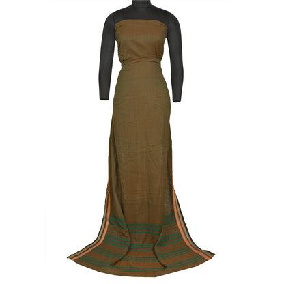 Сари Sanskriti Vintage Green/Red из чистого хлопка, ткань Ilkal Premium Sari, устойчивая ткань