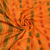 Sanskriti Vintage Saffron Indian Sarees Cotton Silk Woven Sari Craft Sustainable Fabric