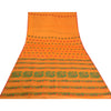 Sanskriti Vintage Saffron Indian Sarees Cotton Silk Woven Sari Craft Sustainable Fabric