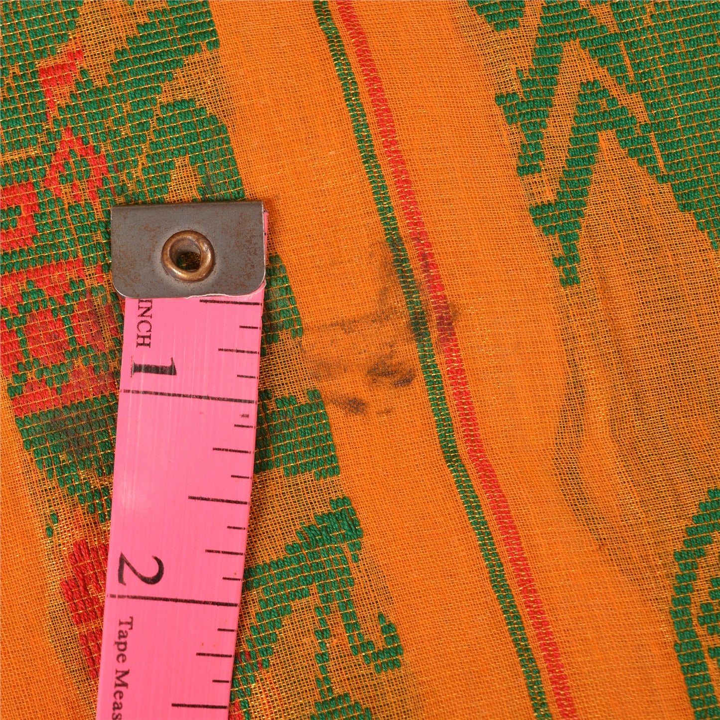 Sanskriti Vintage Saffron Indian Sarees Cotton Silk Woven Sari Craft Sustainable Fabric