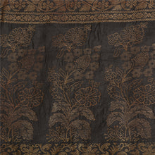 Load image into Gallery viewer, Sanskriti Vintage Black Sarees Pure Silk Woven Brocade/Banarasi Sari Fabric
