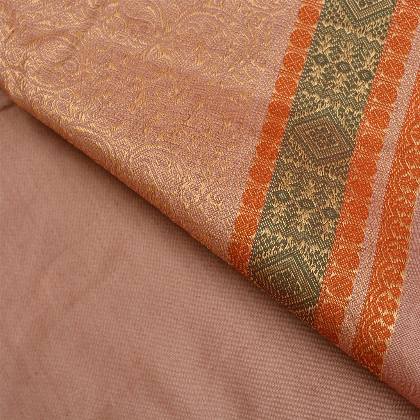 Sanskriti Vintage Pink Indian Sarees Blend Silk Woven Premium Sari Craft Sustainable Fabric
