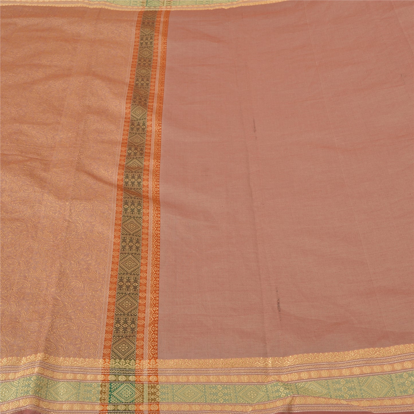 Sanskriti Vintage Pink Indian Sarees Blend Silk Woven Premium Sari Craft Sustainable Fabric