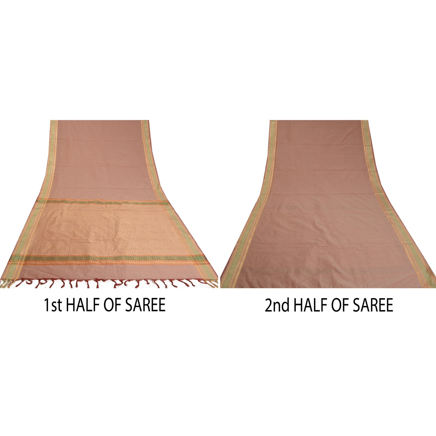 Sanskriti Vintage Pink Indian Sarees Blend Silk Woven Premium Sari Craft Sustainable Fabric