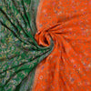 Sanskriti Vintage Green/Orange Sarees Pure Silk Hand Beaded Premium Sari Sustainable Fabric