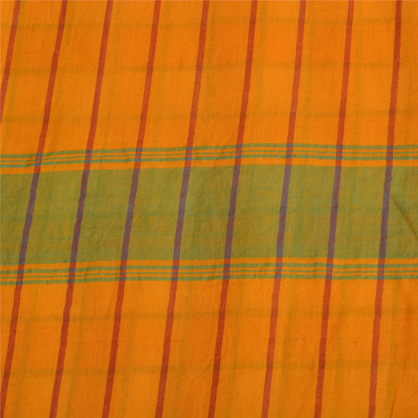 Сари из шафрана в винтажном стиле на санскрите из чистого хлопка, тканая ткань Chettinad Premium Sari, устойчивая ткань