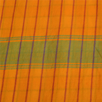 Сари из шафрана в винтажном стиле на санскрите из чистого хлопка, тканая ткань Chettinad Premium Sari, устойчивая ткань