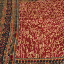 Load image into Gallery viewer, Sanskriti Vintage Red/Black Sarees Pure Silk Hand Beaded Kantha Sari Fabric
