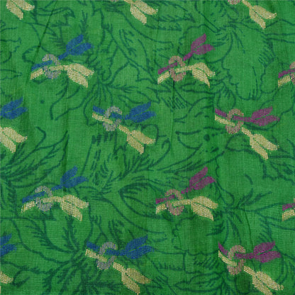 Санскритские винтажные зеленые/желтые индийские сари 100% чистый шелк сотканный сари устойчивая ткань