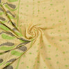 Sanskriti Vintage Cream Indian Sarees Cotton Silk Woven Premium Sari 5 YD Sustainable Fabric