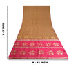 Sanskriti Vintage Pink/Brown Sarees Cotton Silk Woven Brocade Sari Craft Sustainable Fabric