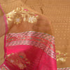 Sanskriti Vintage Pink/Brown Sarees Cotton Silk Woven Brocade Sari Craft Sustainable Fabric