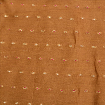 Sanskriti Vintage Pink/Brown Sarees Cotton Silk Woven Brocade Sari Craft Sustainable Fabric
