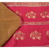 Sanskriti Vintage Pink/Brown Sarees Cotton Silk Woven Brocade Sari Craft Sustainable Fabric