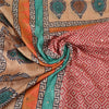Sanskriti Vintage Red Indian Sarees 100% Pure Silk Hand Beaded Sari Craft Sustainable Fabric