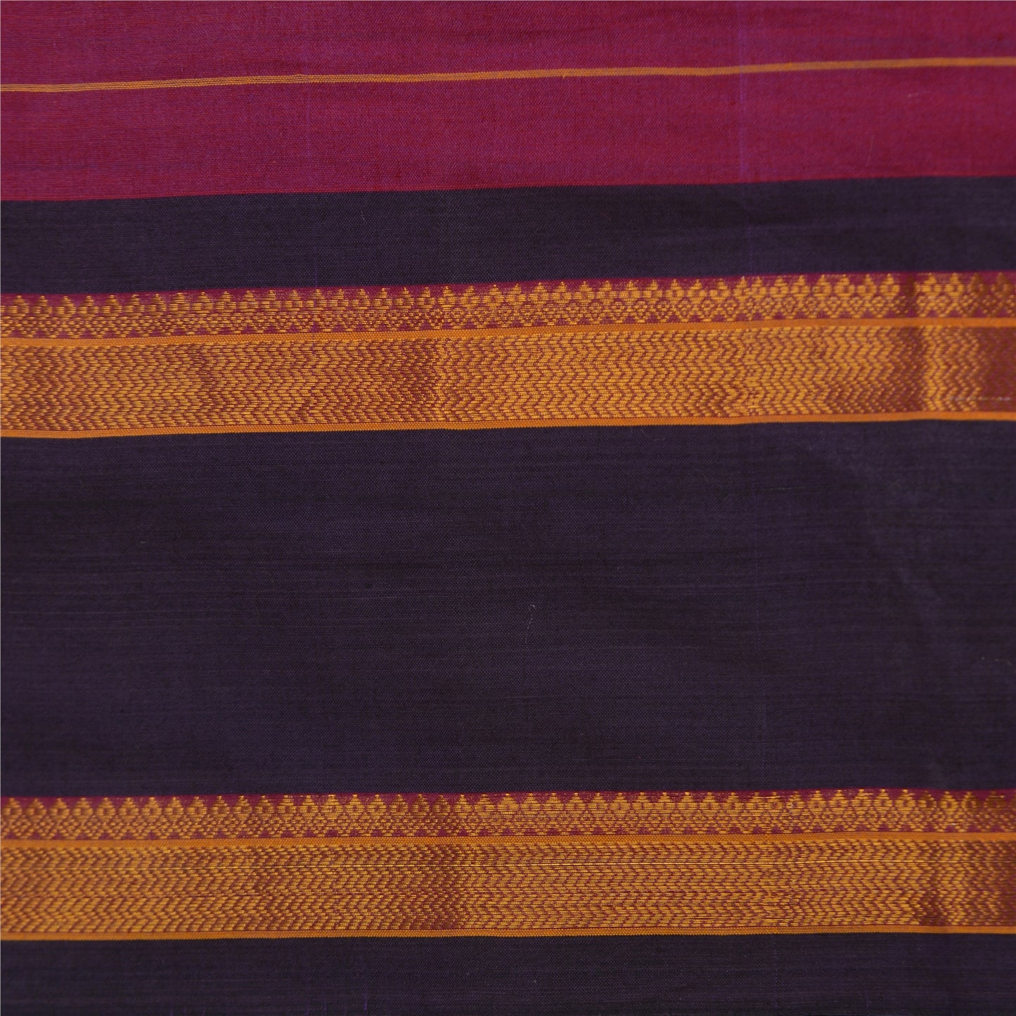 Sanskriti Vintage Pink/Mørkebrun Indisk Sari Blandet Silke Vævet Sari Bæredygtigt Stoff