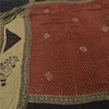 Sanskriti Vintage Dark Red Sarees Pure Silk Hand Beaded Premium Sari Sustainable Fabric