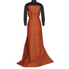 Sanskriti Vintage Rusty Orange Sarees Blend Silk Hand-Woven Sari Craft Sustainable Fabric