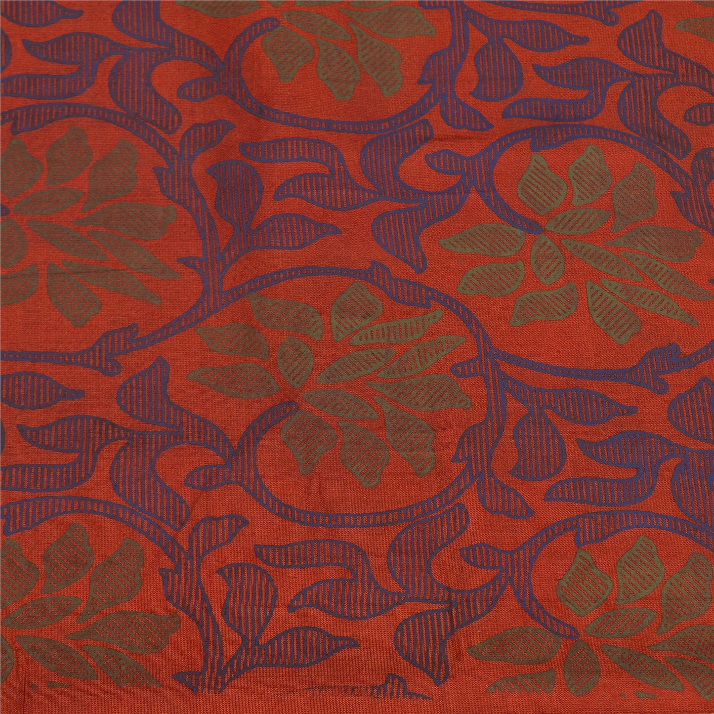 Sanskriti Vintage Orange Sarees 100% Pure Silk Woven Premium Sari Craft Sustainable Fabric