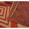 Sanskriti Vintage Orange Sarees 100% Pure Silk Woven Premium Sari Craft Sustainable Fabric