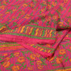 Sanskriti Vintage Pink Indian Sarees 100% Pure Silk Woven Sari 5 Yard Sustainable Fabric