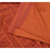Sanskriti Vintage Orange Sarees Blend Silk Baluchari Woven Premium Sari Sustainable Fabric