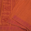 Sanskriti Vintage Orange Sarees Blend Silk Baluchari Woven Premium Sari Sustainable Fabric