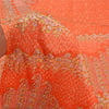 Sanskriti Vintage Orange Sarees 100% Pure Silk Hand Embroidered Zari Sari Sustainable Fabric
