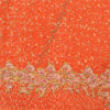 Sanskriti Vintage Orange Sarees 100% Pure Silk Hand Embroidered Zari Sari Sustainable Fabric