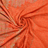 Sanskriti Vintage Orange Sarees 100% Pure Silk Hand Embroidered Zari Sari Sustainable Fabric