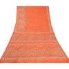 Sanskriti Vintage Orange Sarees 100% Pure Silk Hand Embroidered Zari Sari Sustainable Fabric