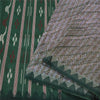 Sanskriti Vintage Green Sarees Pure Silk Hand-Woven Tant Premium Sari Sustainable Fabric