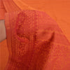 Sanskriti Vintage Orange Sarees Blend Silk Woven Premium Sari Craft 5 YD Sustainable Fabric